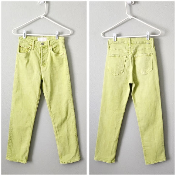 MOTHER The Tomcat Crop Straight High-Rise Jeans In Cirtron, Size 25 - Picture 15 of 16